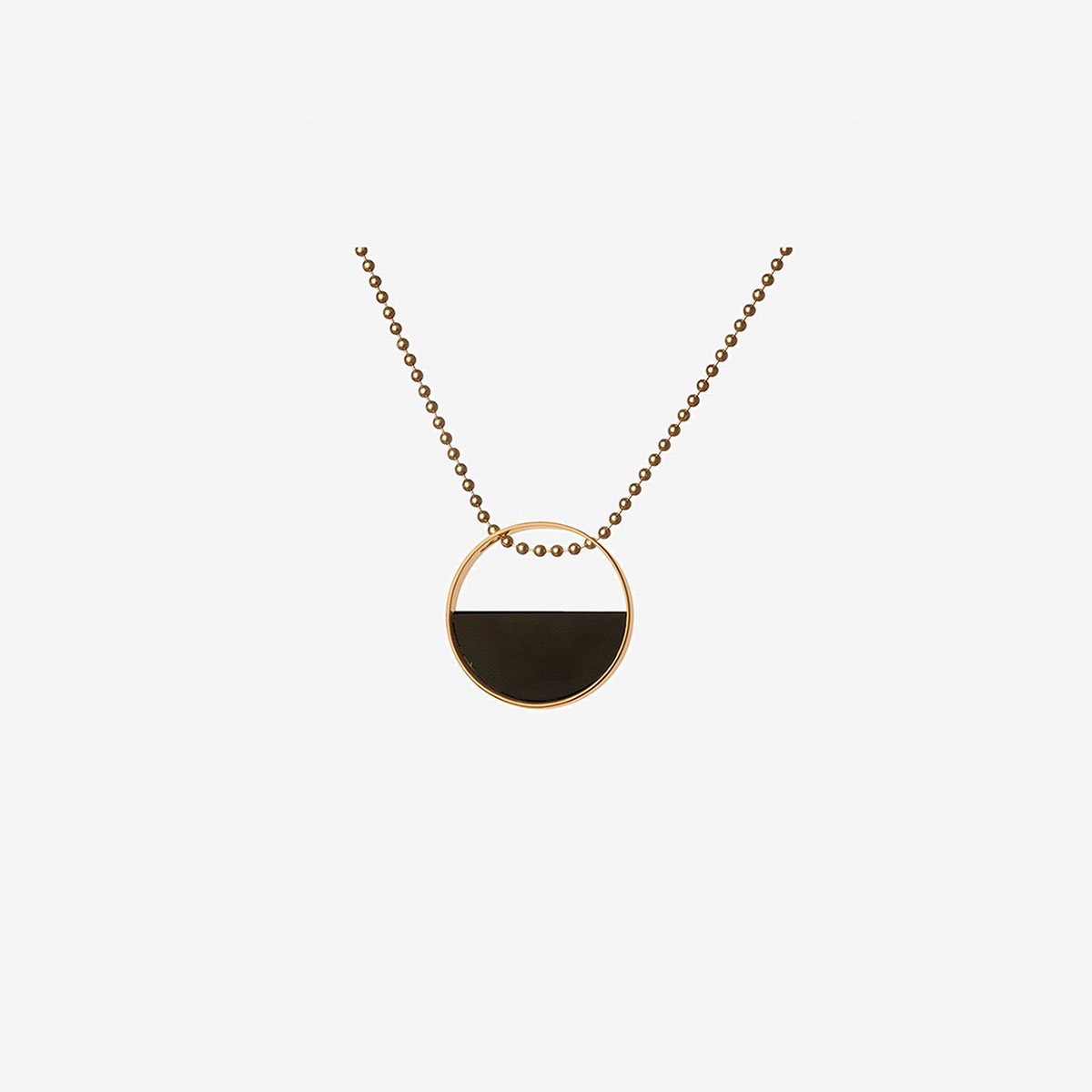Handmade 9k or 18k gold, sterling silver and onyx necklace designed by Belen Bajo