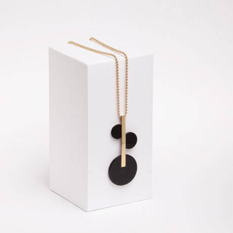 Zul handmade necklace in 9k or 18k gold, sterling silver and onyx designed by Belen Bajo