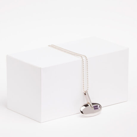 Noe handmade sterling silver and violet zircon necklace 2 designed by Belen Bajo