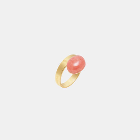 Cau handmade 18k gold plated 925 silver and rhodochrosite ring designed by Belen Bajo