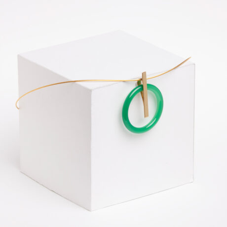 Sya handmade 18k gold plated 925 silver and green agate necklace 1 designed by Belen Bajo