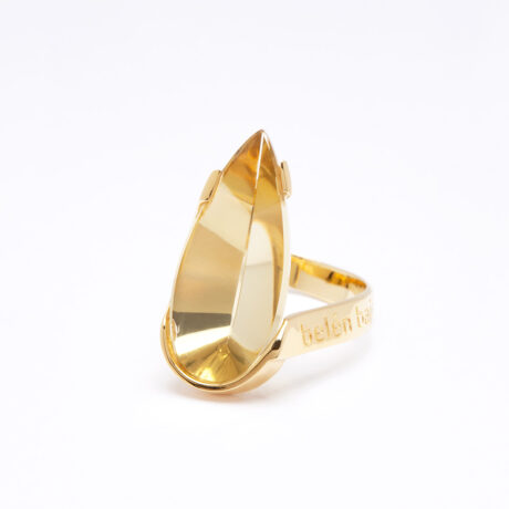 Handmade Bet ring in 18k gold plated 925 silver and lemon quartz designed by Belen Bajo