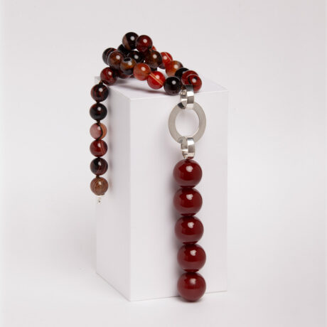 Pat handmade sterling silver and agate necklace 1 designed by Belen Bajo