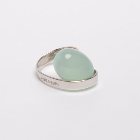 Wei handmade sterling silver and blue chalcedony ring designed by Belen Bajo