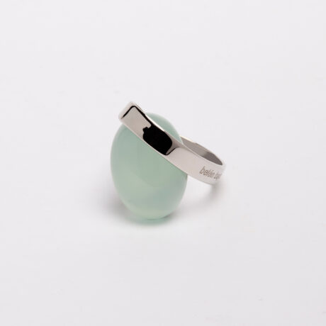 Wei handmade sterling silver and blue chalcedony ring 1 designed by Belen Bajo