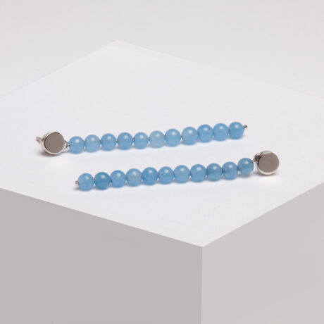 Pal handmade sterling silver and blue agate earrings designed by Belen Bajo